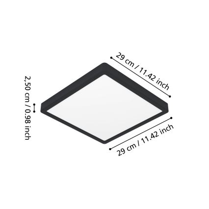 Eglo - LED Bathroom Ceiling Light LED/13W/230V 2700/4000/6500K 29x29 cm IP44 Black