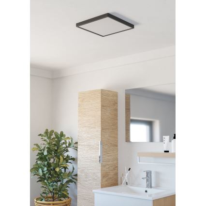 Eglo - LED Bathroom Ceiling Light LED/13W/230V 29x29 cm IP44 Black