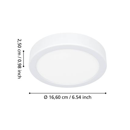 Eglo - LED Bathroom Ceiling Light LED/7.5W/230V 2700/4000/6500K Ø 16.6 cm IP44 White