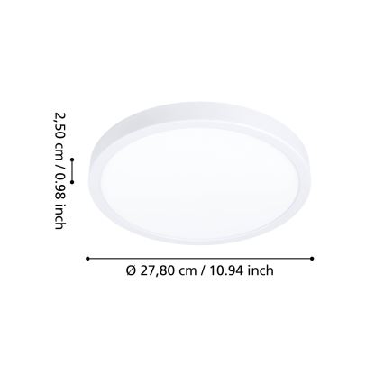 Eglo - LED Bathroom Ceiling Light LED/14,2W/230V 2700/4000/6500K Ø 27,8 cm IP44 White