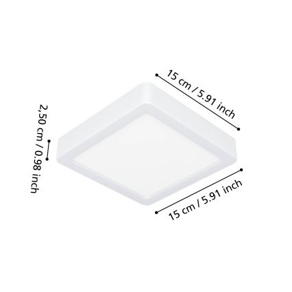 Eglo - LED Bathroom Ceiling Light LED/7W/230V 15x15 cm IP44 White