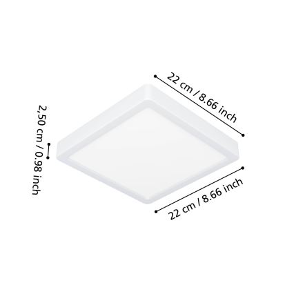 Eglo - LED bathroom ceiling light LED/10.5W/230V 22x22 cm IP44 white