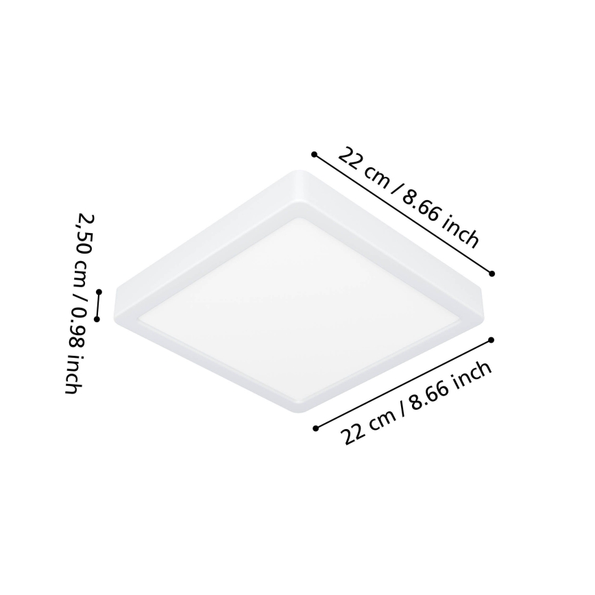 Eglo - LED bathroom ceiling light LED/10.5W/230V 22x22 cm IP44 white