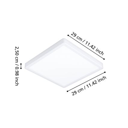 Eglo - LED Bathroom Ceiling Light LED/13W/230V 29x29 cm IP44 White