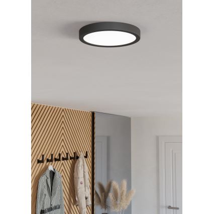 Eglo - LED RGBW Dimmable Bathroom Ceiling Light LED/11.2W/230V 2700-6500K Ø 21.1 cm IP44 Black