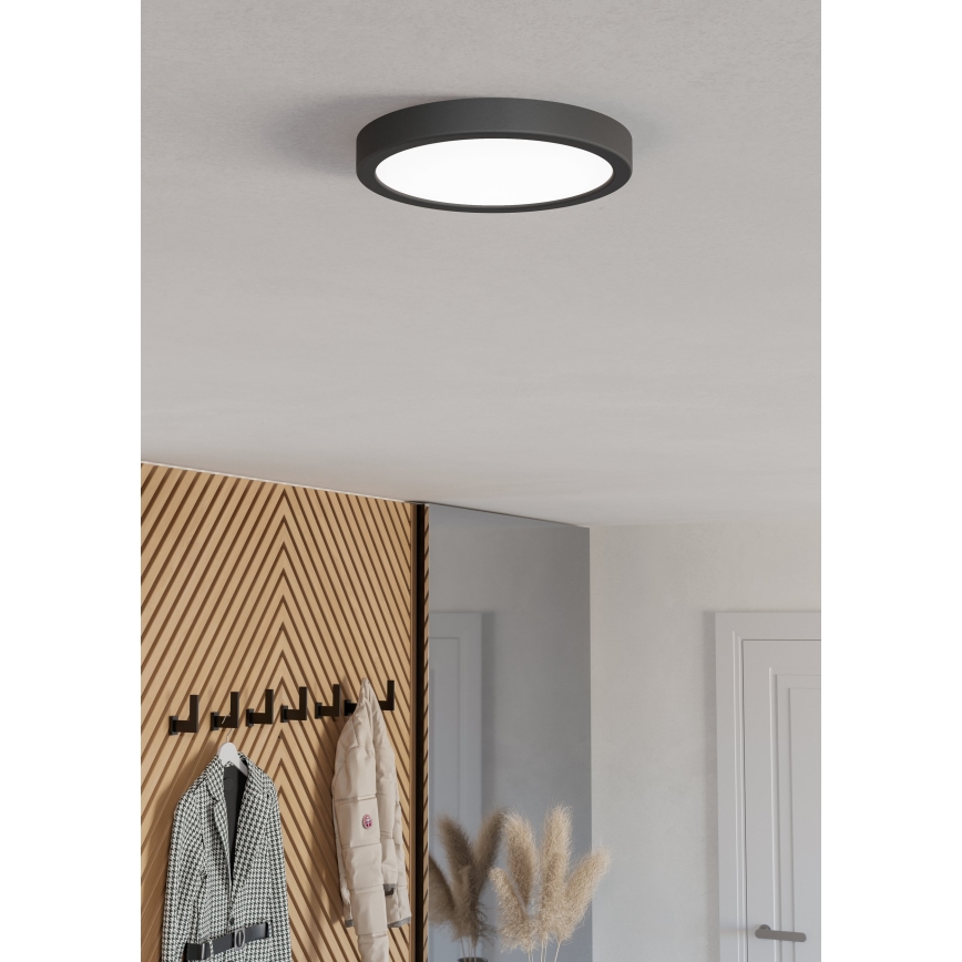 Eglo - LED RGBW Dimmable Bathroom Ceiling Light LED/11.2W/230V 2700-6500K Ø 21.1 cm IP44 Black