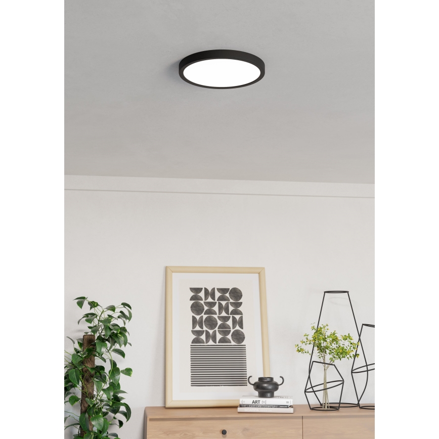 Eglo - LED RGBW Dimmable Bathroom Ceiling Light LED/14.3W/230V 2700–6500K Ø 27.8 cm IP44 Black