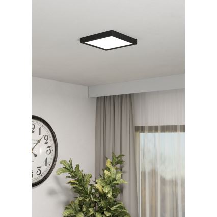 Eglo - RGBW Dimmable LED Bathroom Ceiling Light 10.5W/230V 2700-6500K 22x22 cm IP44 Black