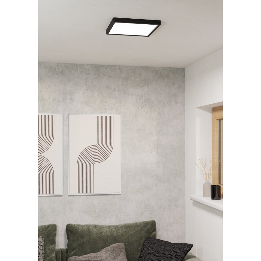 Eglo - Dimmable LED RGBW Bathroom Ceiling Light LED/13,5W/230V 2700-6500K 29,5x29,5 cm IP44 Black
