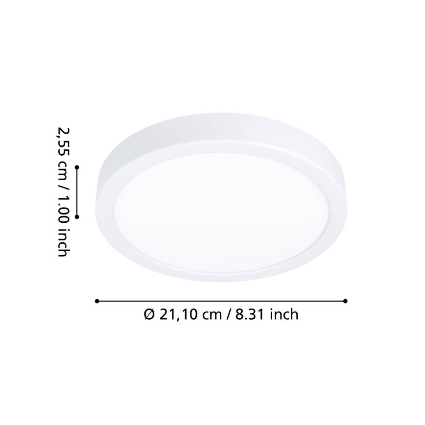 Eglo - LED RGBW Dimmable Bathroom Ceiling Light LED/11.2W/230V 2700–6500K Ø 21.1 cm IP44 White