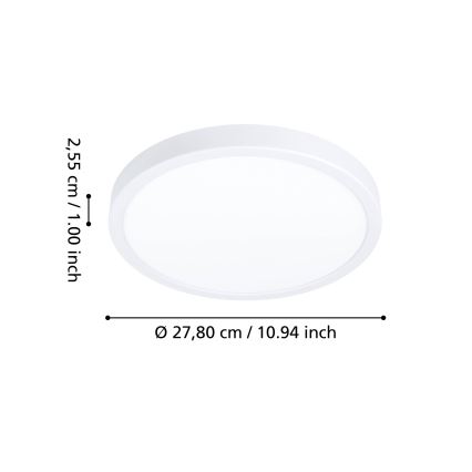 Eglo - LED RGBW Dimmable Bathroom Ceiling Light LED/14,3W/230V 2700-6500K pr. 27,8 cm IP44 White