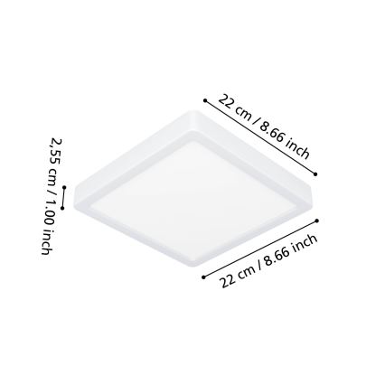 Eglo - LED RGBW Dimmable Bathroom Ceiling Light LED/10.5W/230V 2700-6500K 22x22 cm IP44 White