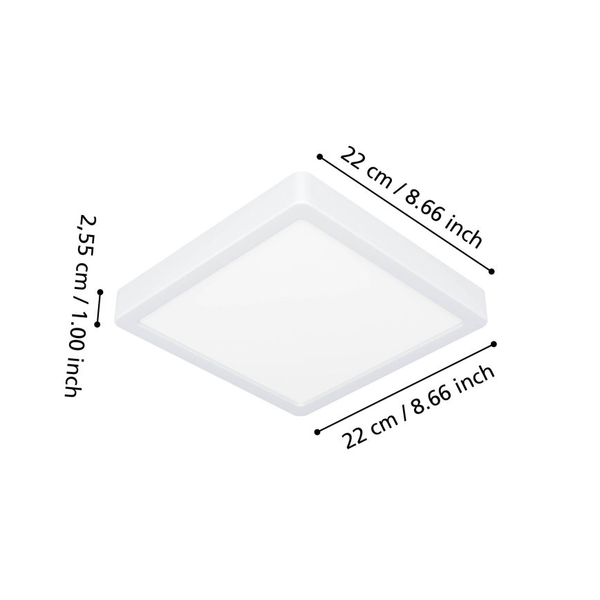 Eglo - LED RGBW Dimmable Bathroom Ceiling Light LED/10.5W/230V 2700-6500K 22x22 cm IP44 White