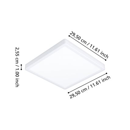 Eglo - LED RGBW Dimmable Bathroom Ceiling Light LED/13.5W/230V 2700-6500K 29.5x29.5 cm IP44 White
