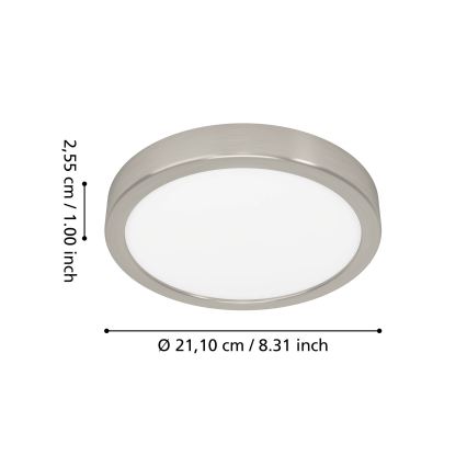 Eglo - LED RGBW Dimmable Bathroom Ceiling Light LED/11.2W/230V 2700-6500K Ø 21.1 cm IP44 Matte Chrome