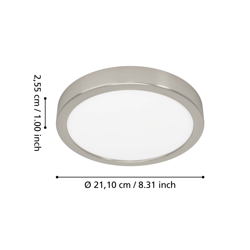 Eglo - LED RGBW Dimmable Bathroom Ceiling Light LED/11.2W/230V 2700-6500K Ø 21.1 cm IP44 Matte Chrome