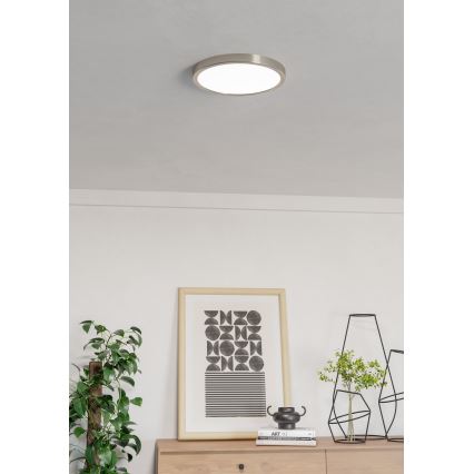 Eglo - LED RGBW Dimmable Bathroom Ceiling Light LED/14.3W/230V 2700-6500K Ø 27.8 cm IP44 Matte Chrome