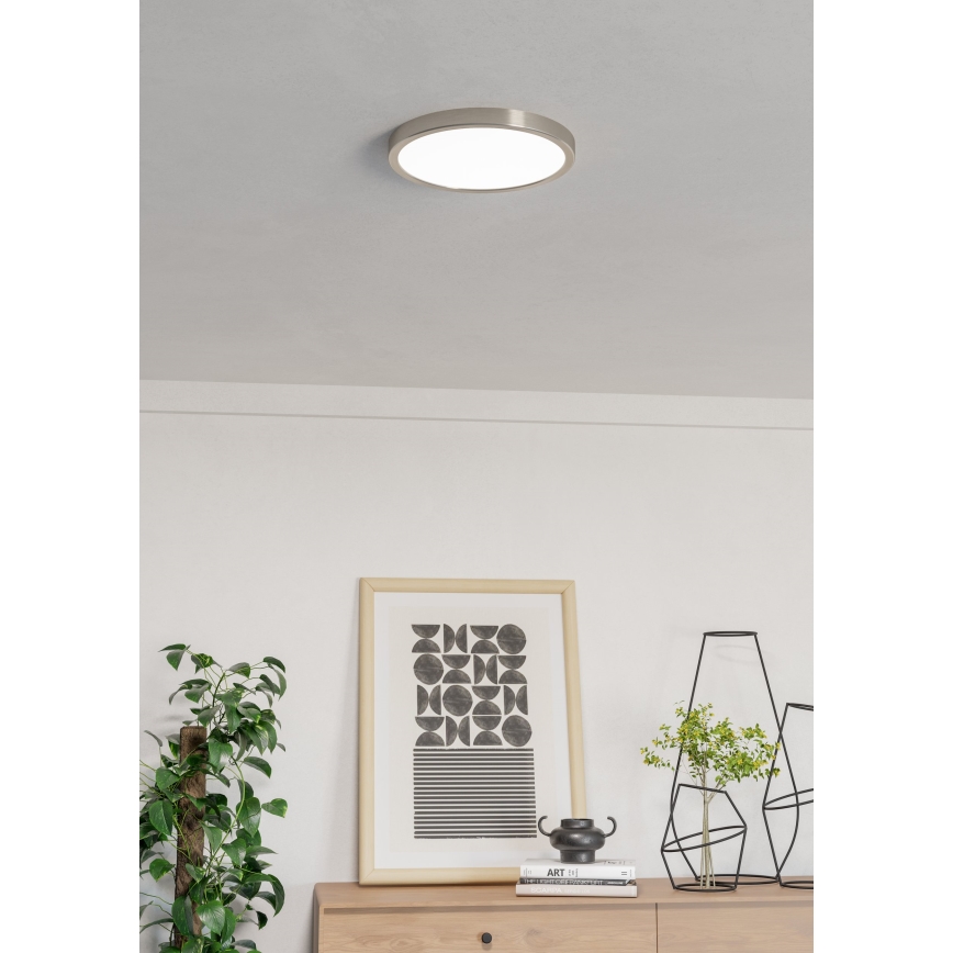 Eglo - LED RGBW Dimmable Bathroom Ceiling Light LED/14.3W/230V 2700-6500K Ø 27.8 cm IP44 Matte Chrome
