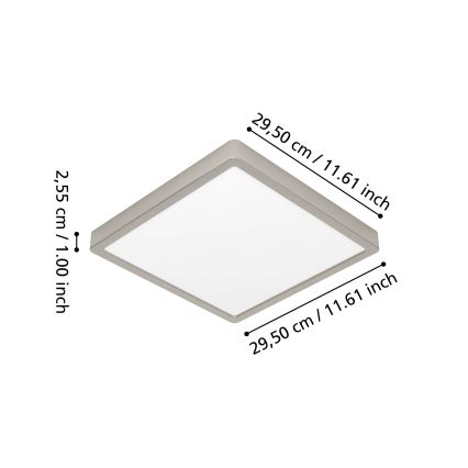 Eglo - LED RGBW Dimmable Bathroom Ceiling Light LED/13,5W/230V 2700-6500K 29,5x29,5 cm IP44 Matte Chrome