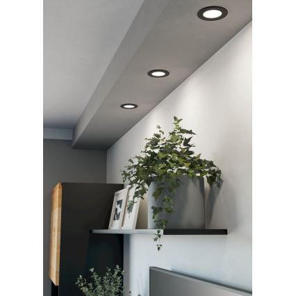 Eglo - LED Recessed downlight LED/3,7W/230V 2700/4000/6500K pr. 8,8 cm black