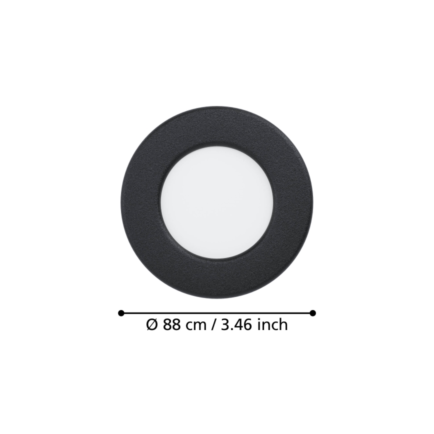 Eglo - LED Recessed downlight LED/3,7W/230V 2700/4000/6500K pr. 8,8 cm black