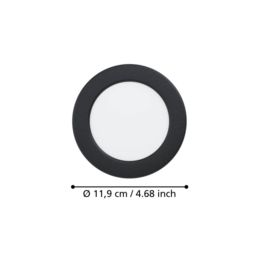 Eglo - LED Recessed Downlight LED/6.3W/230V 2700/4000/6500K Ø 11.9 cm Black