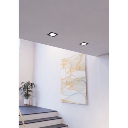 Eglo - LED Recessed Ceiling Light LED/6.3W/230V 2700/4000/6500K 11.9x11.9 cm Black