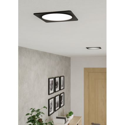Eglo - LED Recessed Ceiling Light LED/10.5W/230V 2700/4000/6500K 16.6x16.6 cm Black