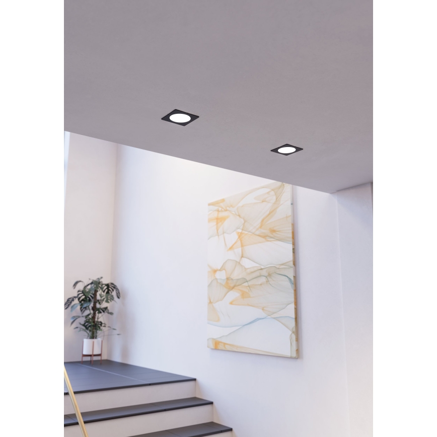Eglo - LED recessed ceiling light LED/18,5W/230V 2700/4000/6500K 21,6x21,6 cm black