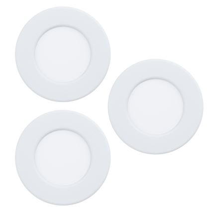 Eglo - Set of 3 LED Recessed Downlights, 3.7 W, 230 V, 2700/4000/6500 K, Ø 8.8 cm, White