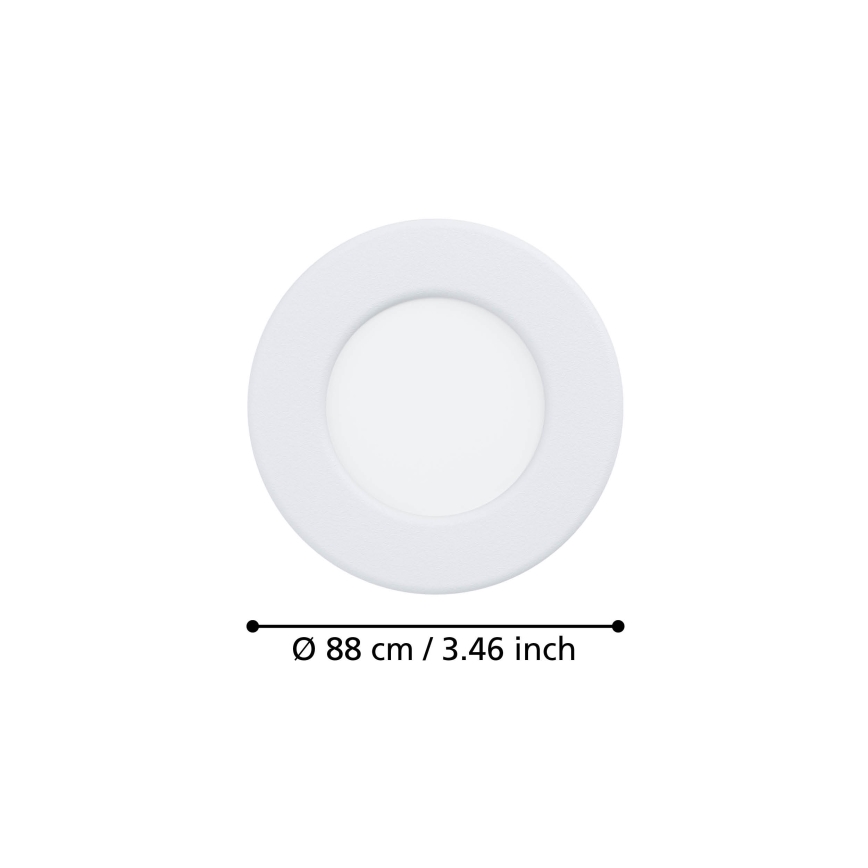 Eglo - Set of 3 LED Recessed Downlights, 3.7 W, 230 V, 2700/4000/6500 K, Ø 8.8 cm, White