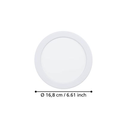 Eglo - LED recessed ceiling light LED/10,5W/230V 2700/4000/6500K pr. 16,8 cm white