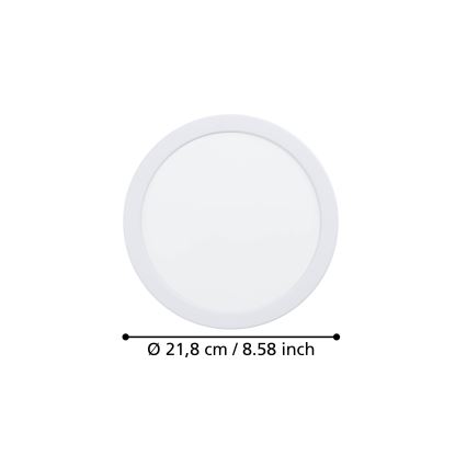 Eglo - LED Recessed Ceiling Light LED/18.5W/230V Selectable 2700/4000/6500K Ø 21.6 cm White