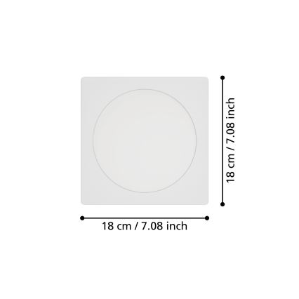 Eglo - LED Recessed Downlight LED/10,5W/230V 2700/4000/6500K 16,6x16,6 cm white
