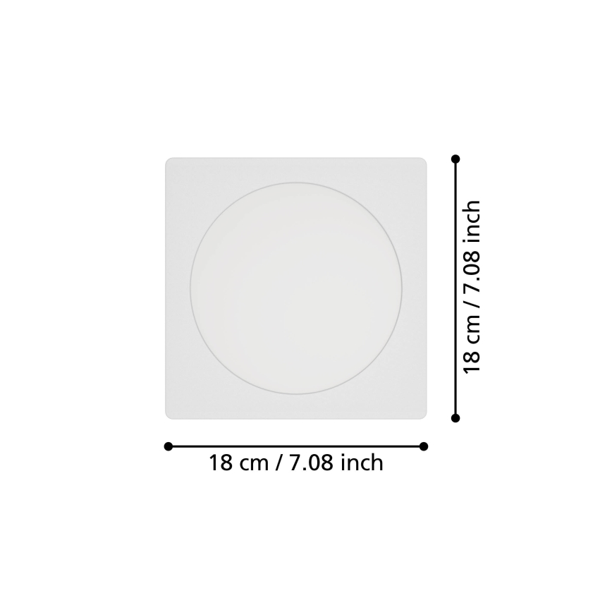 Eglo - LED Recessed Downlight LED/10,5W/230V 2700/4000/6500K 16,6x16,6 cm white