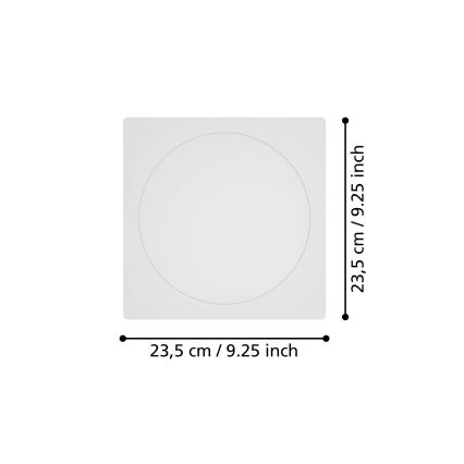Eglo - LED recessed ceiling light LED/18,5W/230V 2700/4000/6500K 21,6x21,6 cm white