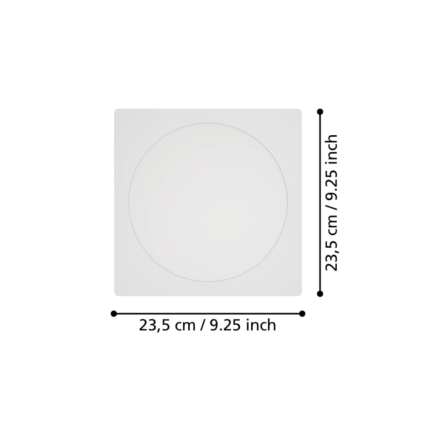 Eglo - LED recessed ceiling light LED/18,5W/230V 2700/4000/6500K 21,6x21,6 cm white