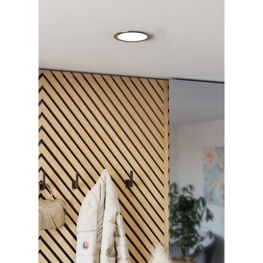 Eglo - LED Recessed Downlight 10.5W/230V 2700/4000/6500K, dia. 16.8 cm, matte chrome