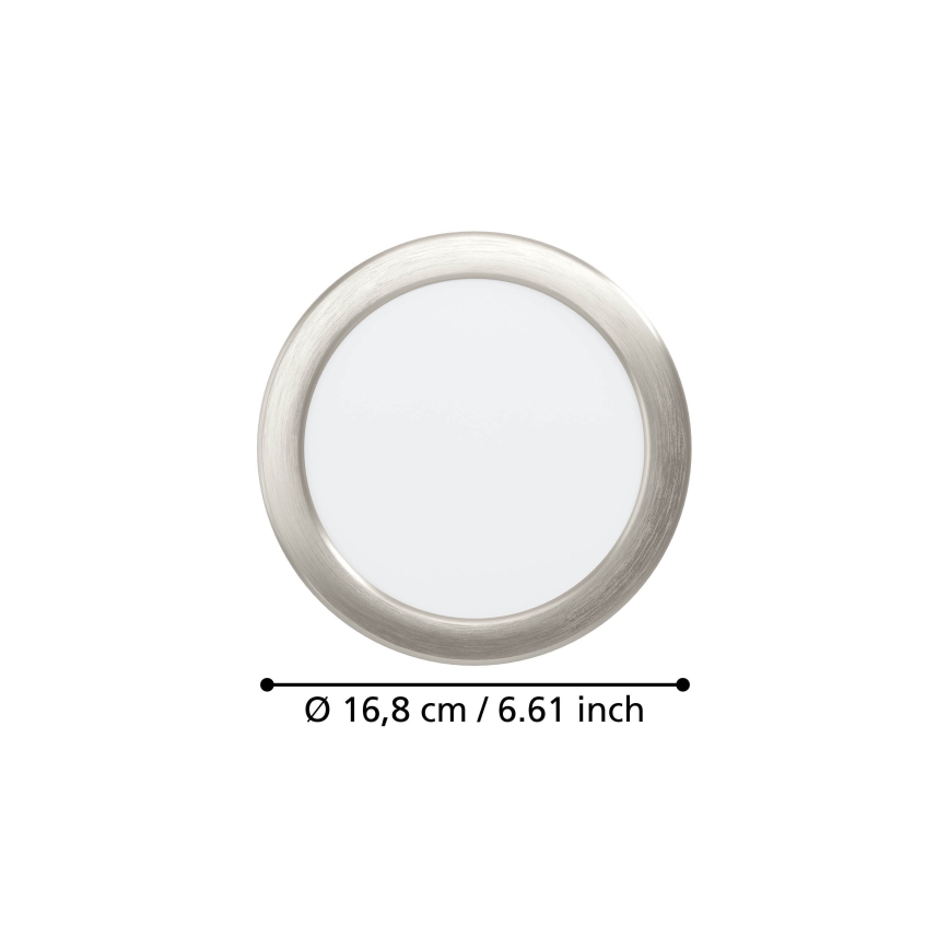 Eglo - LED Recessed Downlight 10.5W/230V 2700/4000/6500K, dia. 16.8 cm, matte chrome