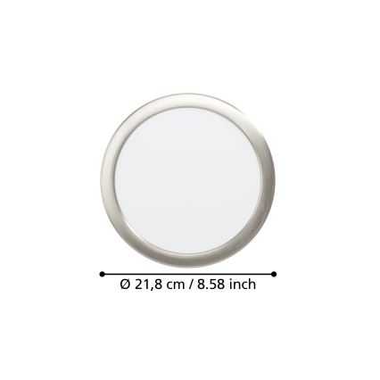 Eglo - LED recessed ceiling light LED/18,5W/230V 2700/4000/6500K Ø 21,6 cm matte chrome