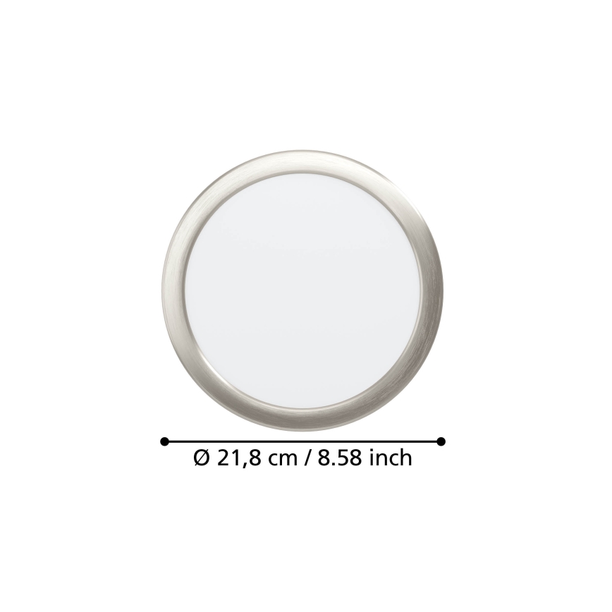 Eglo - LED recessed ceiling light LED/18,5W/230V 2700/4000/6500K Ø 21,6 cm matte chrome