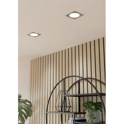 Eglo - LED recessed ceiling light LED/6,3W/230V 2700/4000/6500K 11,9x11,9 cm matte chrome