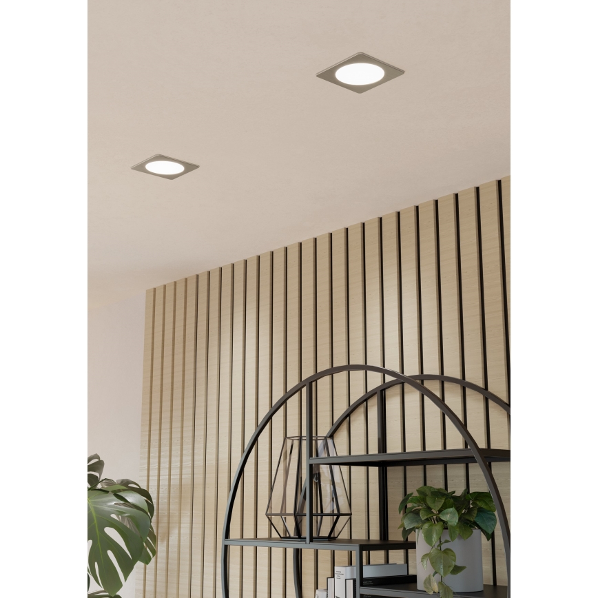 Eglo - LED recessed ceiling light LED/6,3W/230V 2700/4000/6500K 11,9x11,9 cm matte chrome
