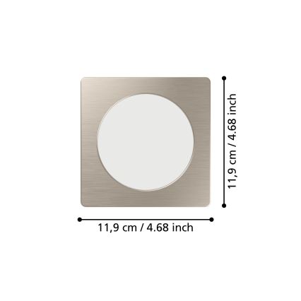 Eglo - LED recessed ceiling light LED/6,3W/230V 2700/4000/6500K 11,9x11,9 cm matte chrome