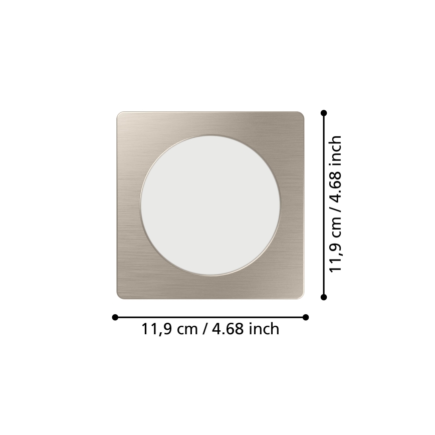 Eglo - LED recessed ceiling light LED/6,3W/230V 2700/4000/6500K 11,9x11,9 cm matte chrome