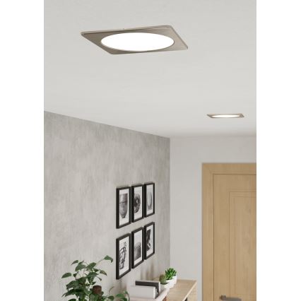 Eglo - LED recessed downlight LED/10.5W/230V 2700/4000/6500K 16.6x16.6 cm matte chrome