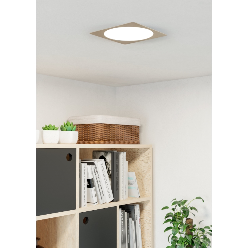 Eglo - LED recessed ceiling light LED/18,5W/230V 2700/4000/6500K 21,6x21,6 cm matte chrome