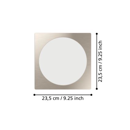 Eglo - LED recessed ceiling light LED/18,5W/230V 2700/4000/6500K 21,6x21,6 cm matte chrome