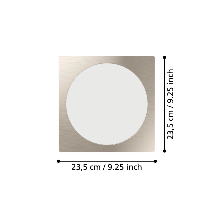 Eglo - LED recessed ceiling light LED/18,5W/230V 2700/4000/6500K 21,6x21,6 cm matte chrome