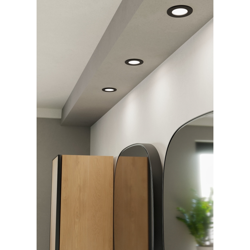 Eglo - LED bathroom recessed ceiling light LED/3.7W/230V 2700/4000/6500K Ø 8.8 cm IP44 black